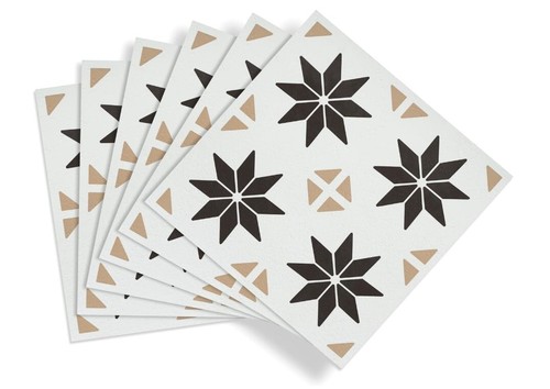 Vivid stars grey floor tiles - stars,
