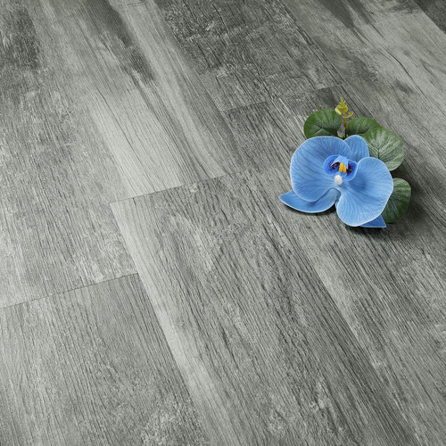 Grey wood effect vinyl floor - grey,